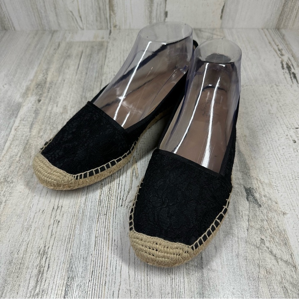 Franco Sarto Whip Espadrilles Black Black Lace Casual  #483